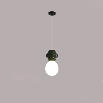 Contemporary Scandinavian Spherical Resin Glass 1-Light Pendant Light For Living Room