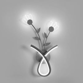 現代的なクリエイティブアイロンアクリルフラワーシェードLEDウォールスコンスランプリビングルーム用 