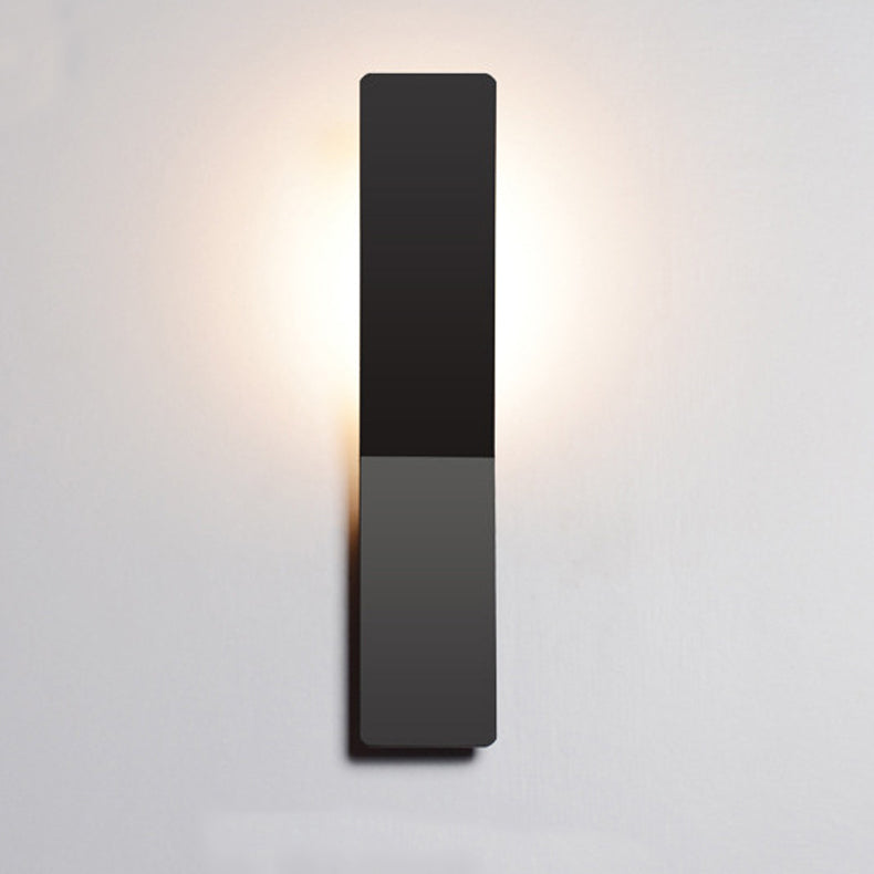 Modern Minimalist Rounded Aluminum Strip LED Wall Sconce Lamp For Living Room