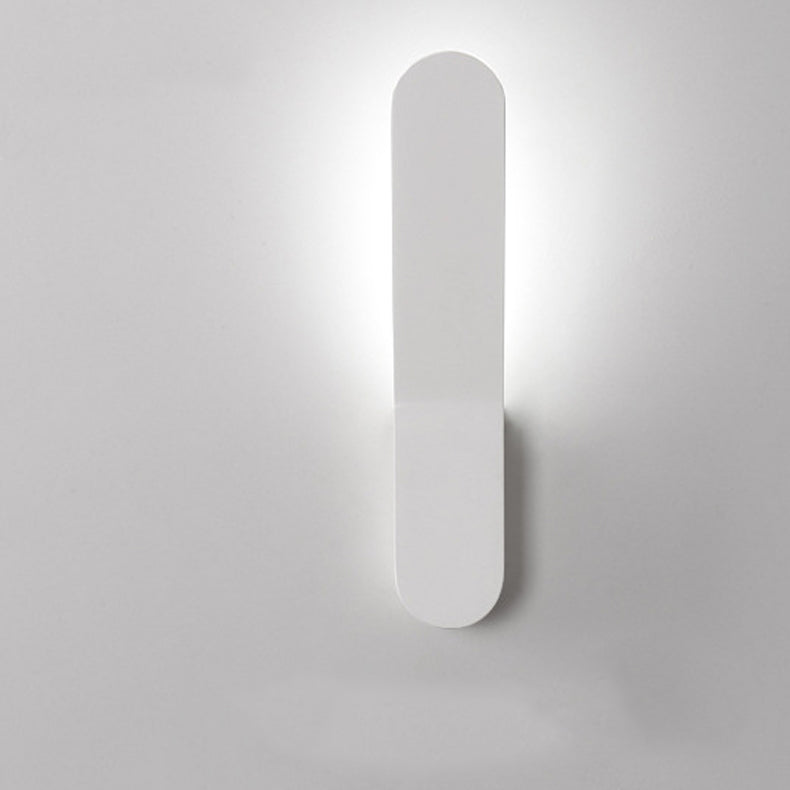 Modern Minimalist Rounded Aluminum Strip LED Wall Sconce Lamp For Living Room