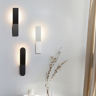 Modern Minimalist Rounded Aluminum Strip LED Wall Sconce Lamp For Living Room