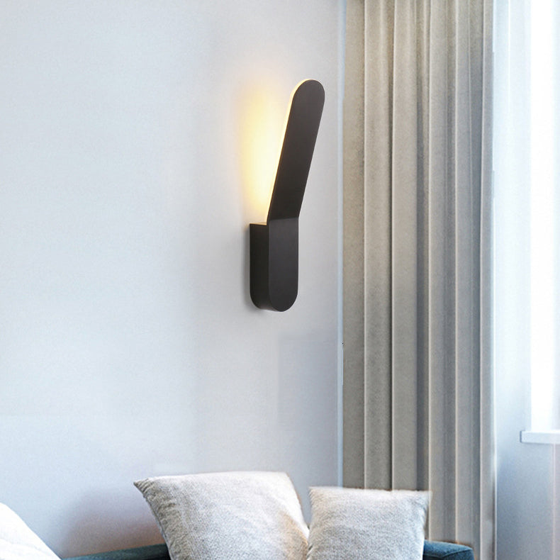Modern Minimalist Rounded Aluminum Strip LED Wall Sconce Lamp For Living Room