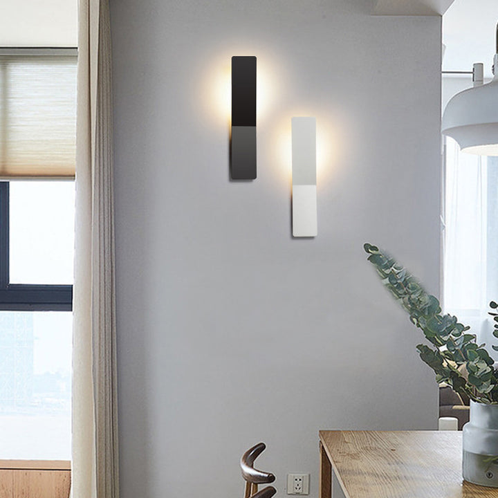 Lámpara Aplique de Pared LED de Tira de Aluminio Redondeada Minimalista Moderna para Sala de Estar 