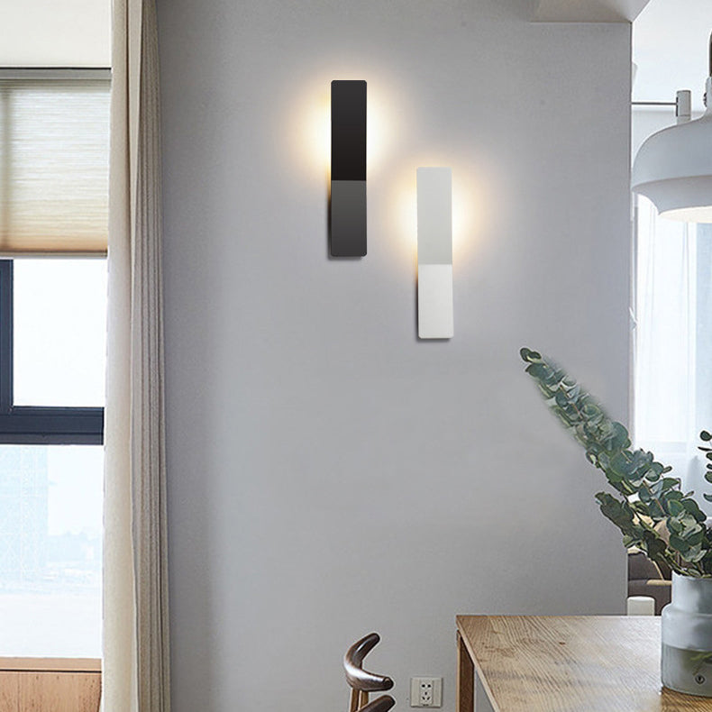 Modern Minimalist Rounded Aluminum Strip LED Wall Sconce Lamp For Living Room