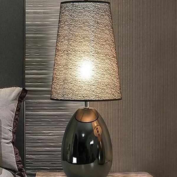 Contemporary Luxury Fabric Hardware Round 1-Light Table Lamp For Bedroom