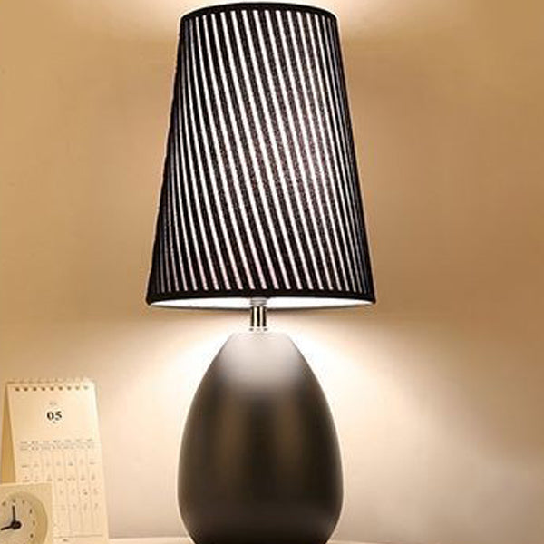 Contemporary Luxury Fabric Hardware Round 1-Light Table Lamp For Bedroom