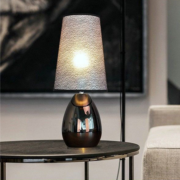 Contemporary Luxury Fabric Hardware Round 1-Light Table Lamp For Bedroom