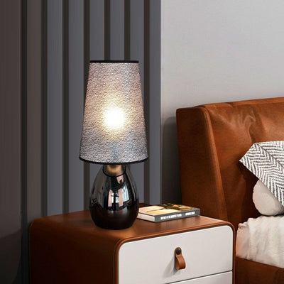 Contemporary Luxury Fabric Hardware Round 1-Light Table Lamp For Bedroom
