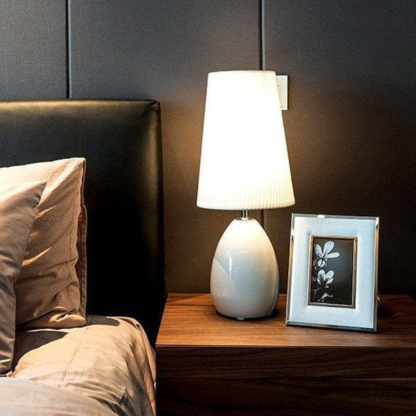 Contemporary Luxury Fabric Hardware Round 1-Light Table Lamp For Bedroom