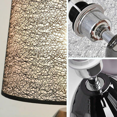 Contemporary Luxury Fabric Hardware Round 1-Light Table Lamp For Bedroom