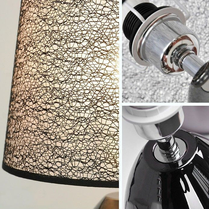 Contemporary Luxury Fabric Hardware Round 1-Light Table Lamp For Bedroom