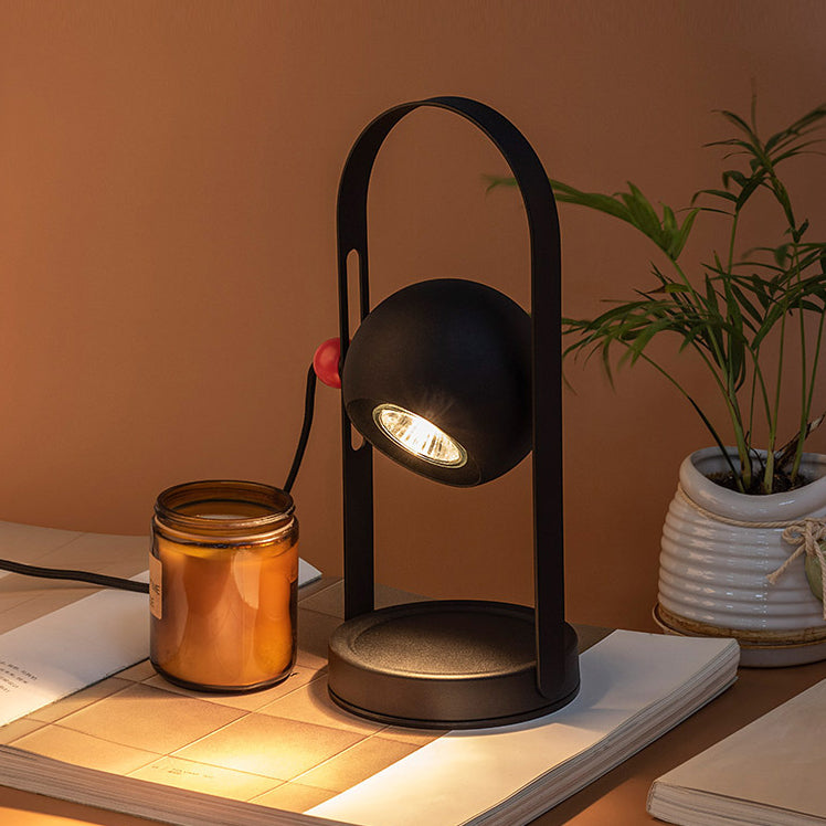 Modern Simplicity Adjustable Iron Spherical Shade 1-Light Portable Melting Wax Table Lamp For Bedroom