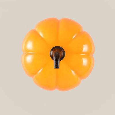 Contemporary Creative Simulation Vegetable Pumpkin Glass Iron 1-Light Wall Sconce Lamp For Living Room