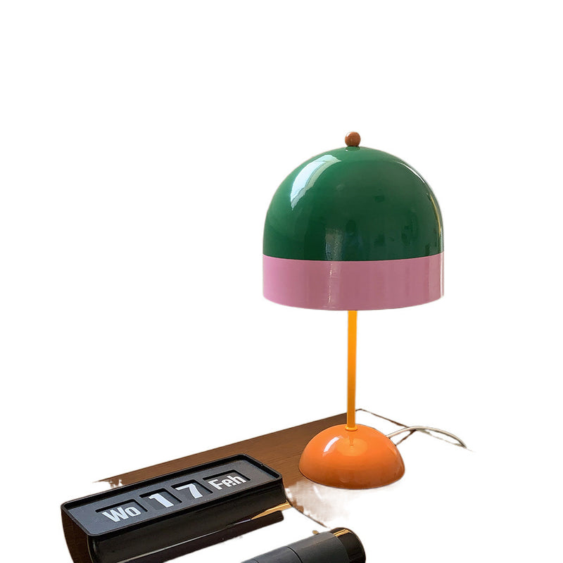 Contemporary Nordic Dopamine Contrast Color Geometric Semicircle Iron LED Table Lamp For Study