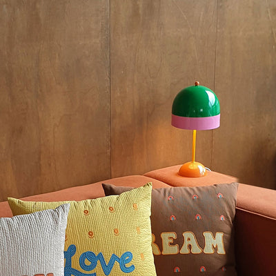 Contemporary Nordic Dopamine Contrast Color Geometric Semicircle Iron LED Table Lamp For Study