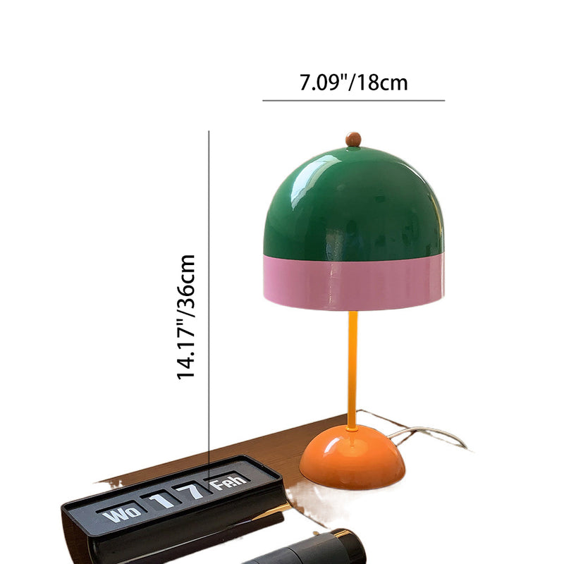 Contemporary Nordic Dopamine Contrast Color Geometric Semicircle Iron LED Table Lamp For Study