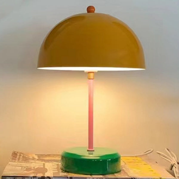 Contemporary Nordic Dopamine Contrast Color Geometric Semicircle Iron LED Table Lamp For Study