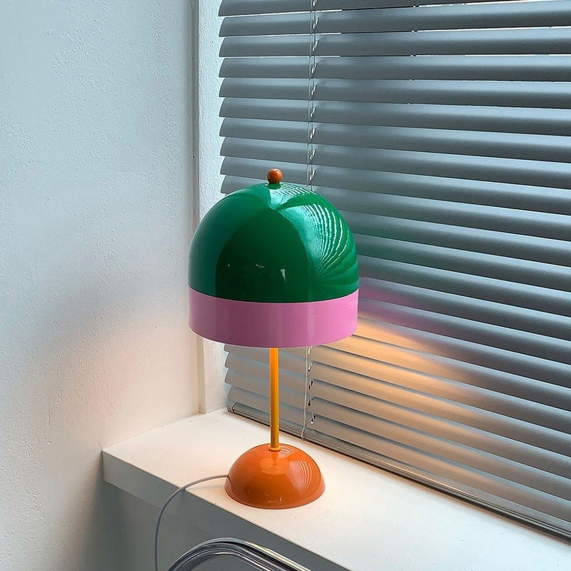 Contemporary Nordic Dopamine Contrast Color Geometric Semicircle Iron LED Table Lamp For Study