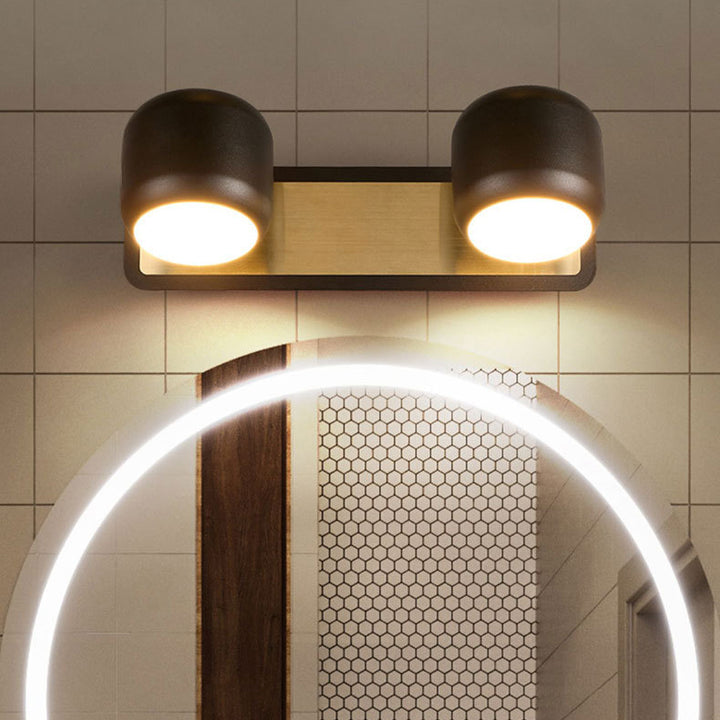 Moderne Einfachheit Zylinder Eisen LED Spiegel-Front-Wandleuchte für Badezimmer 