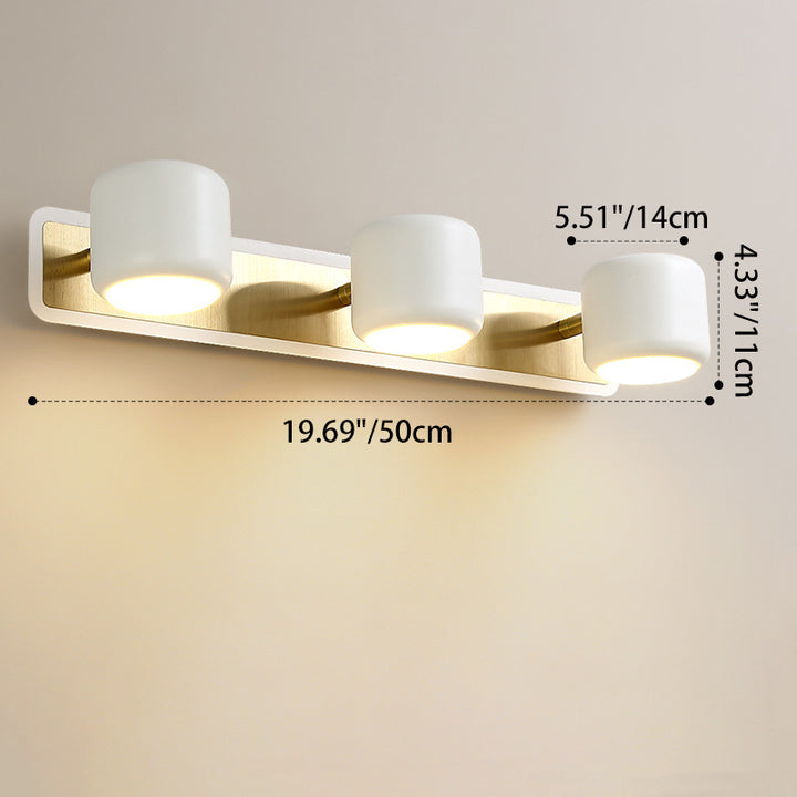 Moderne Einfachheit Zylinder Eisen LED Spiegel-Front-Wandleuchte für Badezimmer 