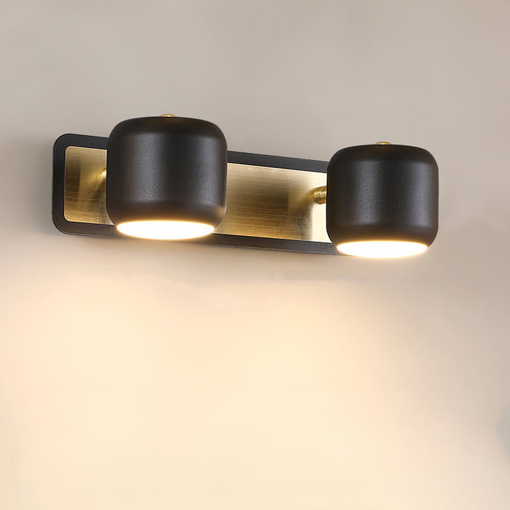 Moderne Einfachheit Zylinder Eisen LED Spiegel-Front-Wandleuchte für Badezimmer 