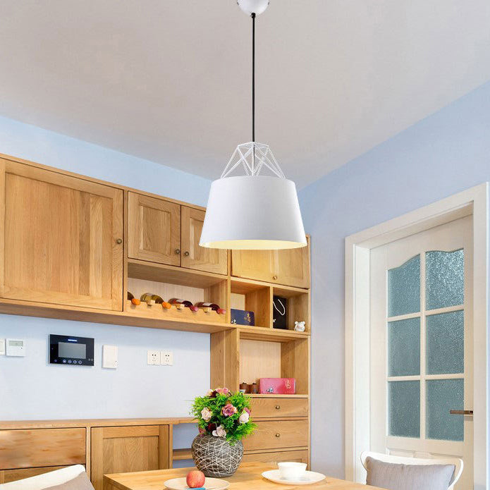 Contemporary Nordic Geometry Diamond Aluminum 1-Light Pendant Light For Living Room