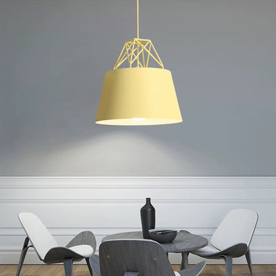 Contemporary Nordic Geometry Diamond Aluminum 1-Light Pendant Light For Living Room