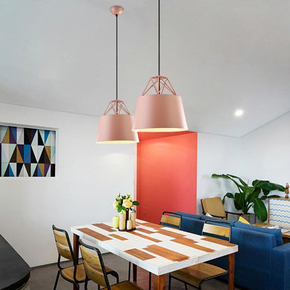 Contemporary Nordic Geometry Diamond Aluminum 1-Light Pendant Light For Living Room