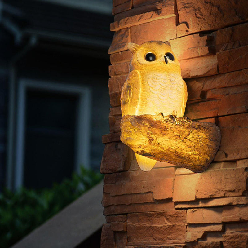 Contemporary Creative Resin Imitation Animal Toucan Owl Waterproof LED Wall Sconce Lamp For Outdoor Patio