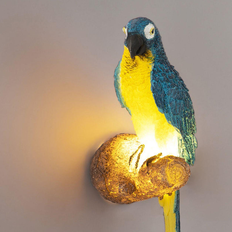 Contemporary Creative Resin Imitation Animal Toucan Owl Waterproof LED Wall Sconce Lamp For Outdoor Patio