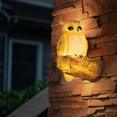 Contemporary Creative Resin Imitation Animal Toucan Owl Waterproof LED Wall Sconce Lamp For Outdoor Patio