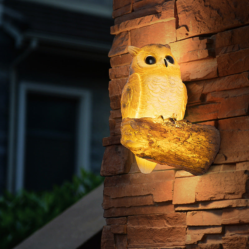 Contemporary Creative Resin Imitation Animal Toucan Owl Waterproof LED Wall Sconce Lamp For Outdoor Patio