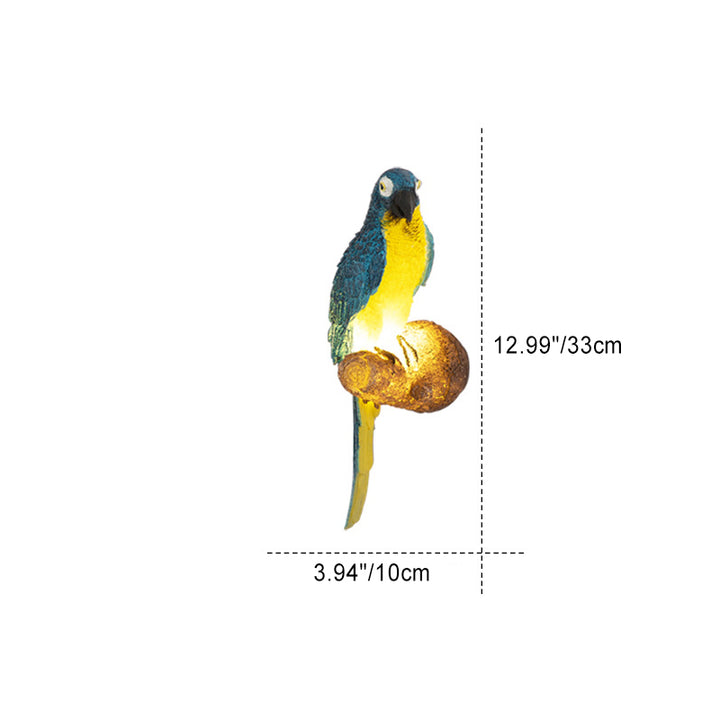 Contemporary Creative Resin Imitation Animal Toucan Owl Waterproof LED Wall Sconce Lamp For Outdoor Patio