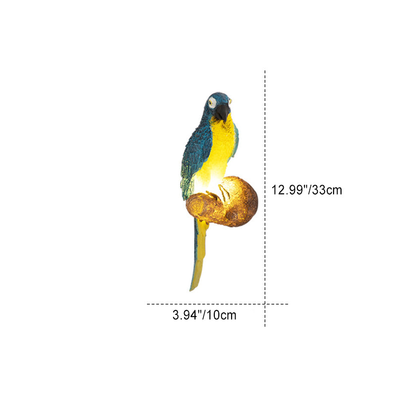 Contemporary Creative Resin Imitation Animal Toucan Owl Waterproof LED Wall Sconce Lamp For Outdoor Patio