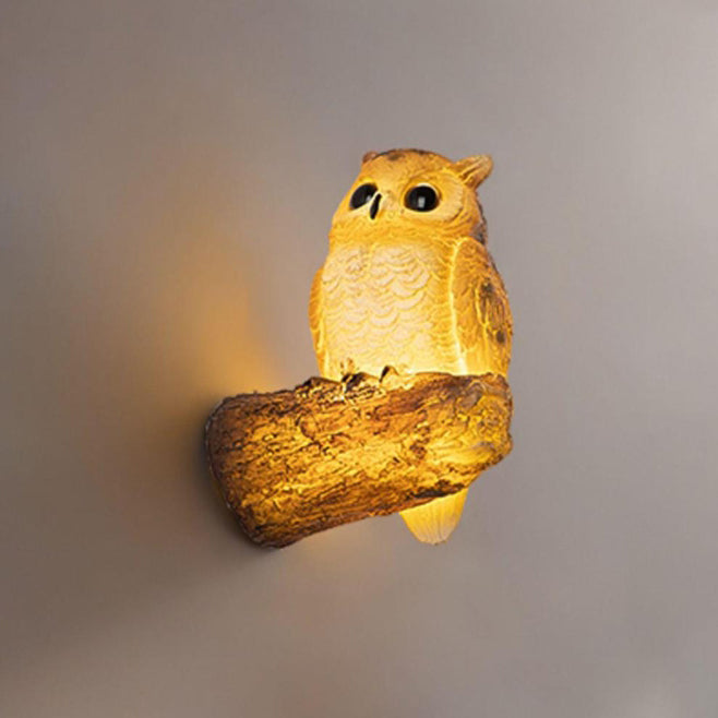 Contemporary Creative Resin Imitation Animal Toucan Owl Waterproof LED Wall Sconce Lamp For Outdoor Patio