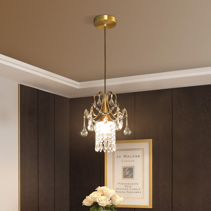 Contemporary Luxury Zinc Alloy Crystal Round 3-Light Chandelier For Living Room