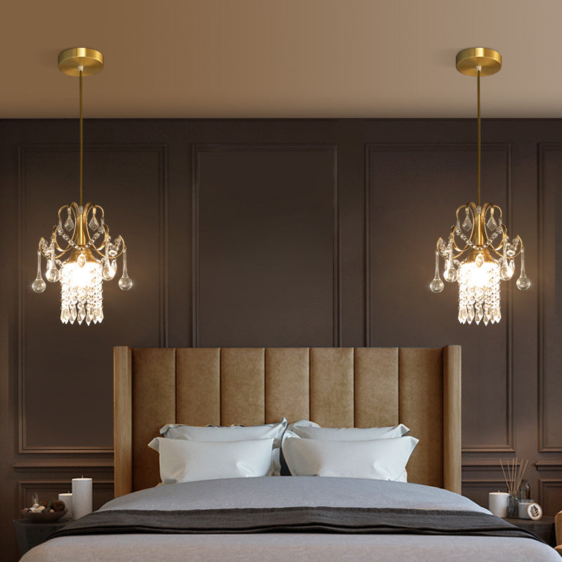 Lustre contemporain en alliage de zinc de luxe avec cristaux ronds à 3 lumières pour salon 