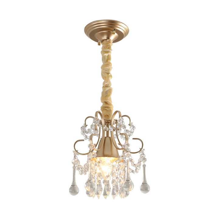 Lustre contemporain en alliage de zinc de luxe avec cristaux ronds à 3 lumières pour salon 