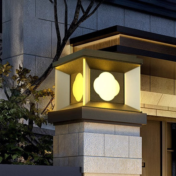 Lumière de poteau extérieure LED carrée en aluminium et acier inoxydable pour jardin 