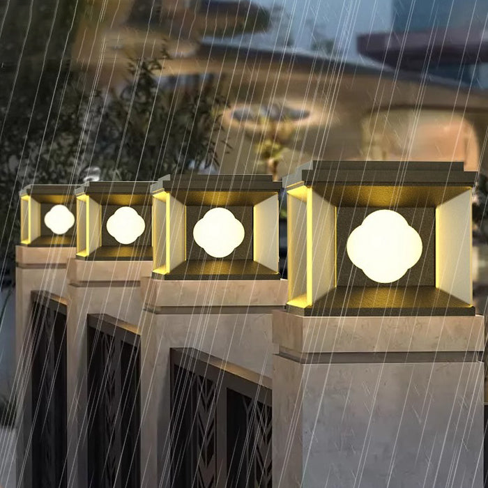 Lumière de poteau extérieure LED carrée en aluminium et acier inoxydable pour jardin 