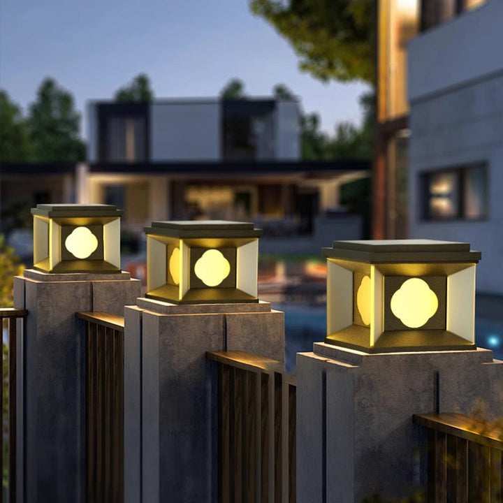 Lumière de poteau extérieure LED carrée en aluminium et acier inoxydable pour jardin 