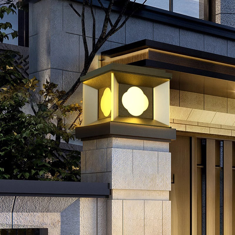 Lumière de poteau extérieure LED carrée en aluminium et acier inoxydable pour jardin 