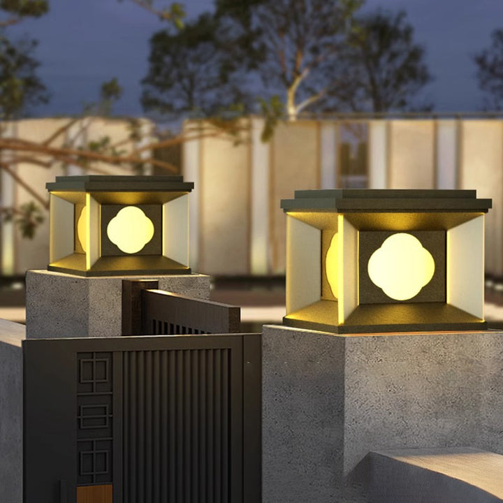 Lumière de poteau extérieure LED carrée en aluminium et acier inoxydable pour jardin 