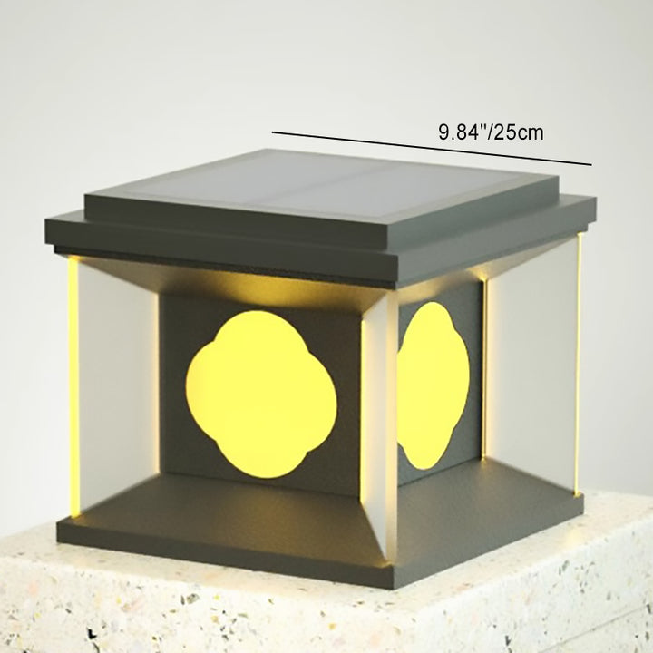 Lumière de poteau extérieure LED carrée en aluminium et acier inoxydable pour jardin 
