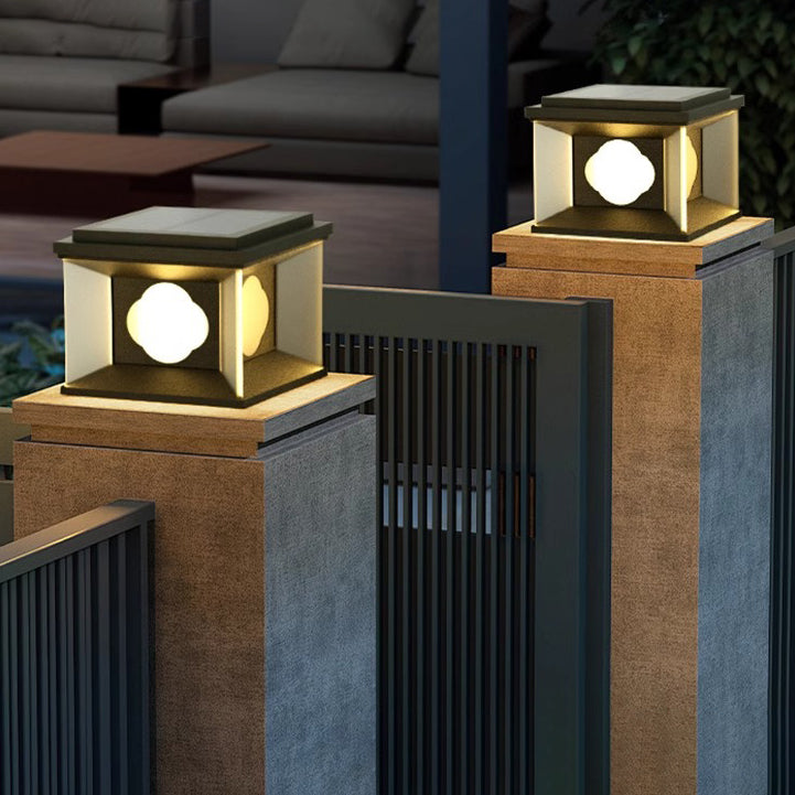 Lumière de poteau extérieure LED carrée en aluminium et acier inoxydable pour jardin 