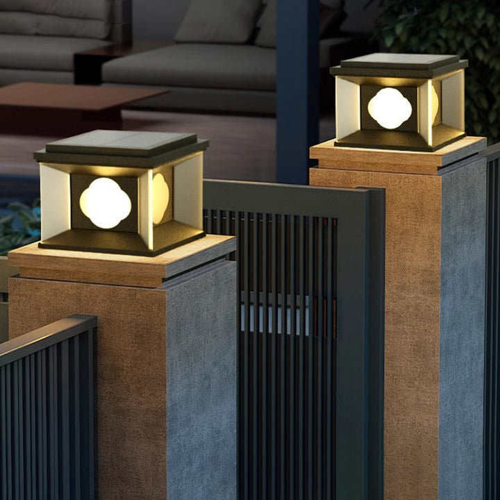 Lumière de poteau extérieure LED carrée en aluminium et acier inoxydable pour jardin 