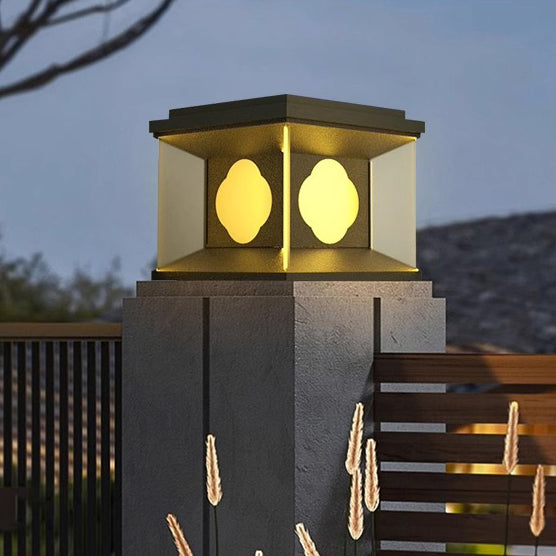 Lumière de poteau extérieure LED carrée en aluminium et acier inoxydable pour jardin 