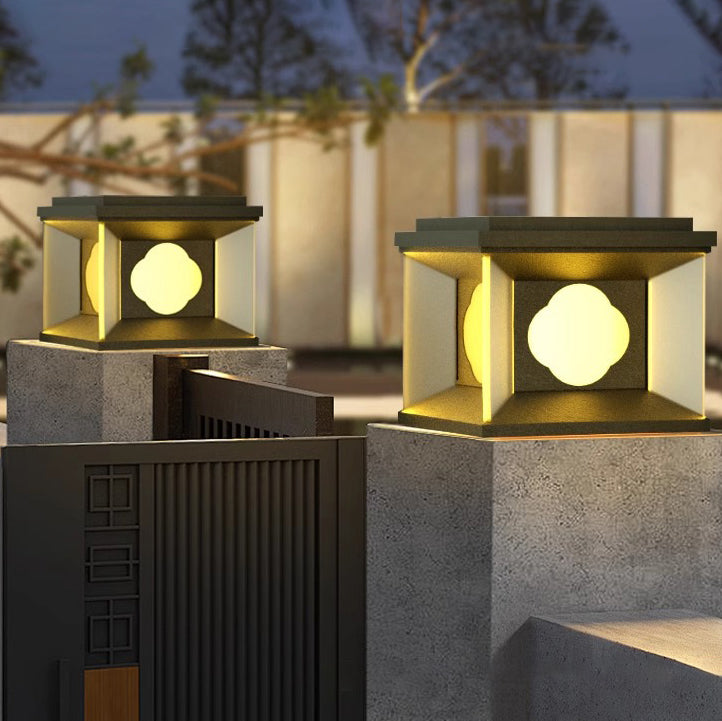 Lumière de poteau extérieure LED carrée en aluminium et acier inoxydable pour jardin 