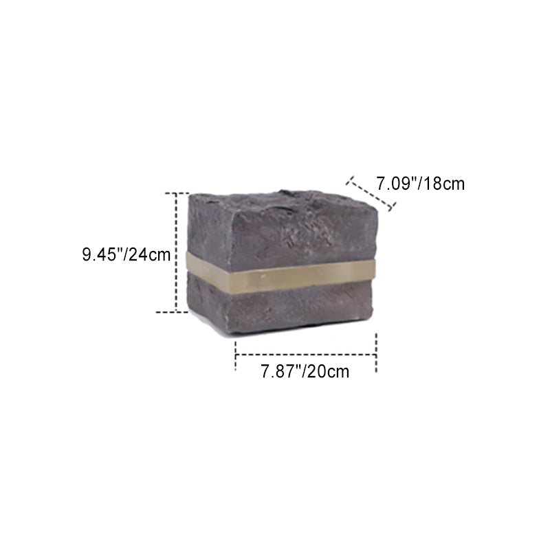 Contemporary Simplicity Solar Resin Simulation Striped Stone LED Outdoor Light For Garden