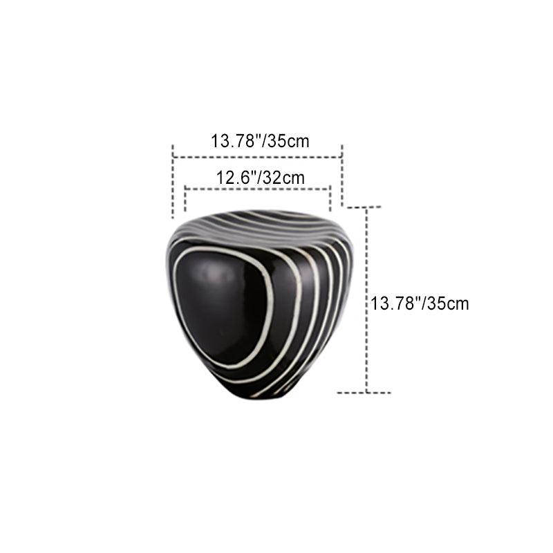 Contemporary Simplicity Solar Resin Simulation Striped Stone LED Outdoor Light For Garden
